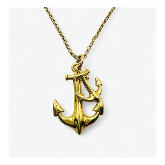 ★ NWOT J.crew Big & Small Anchor Necklace - Color Gold ★ - Picture 4 of 10